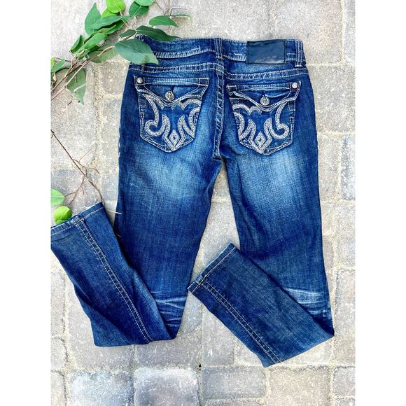 MEK low rise distressed skinny jeans size 25x30 - Picture 1 of 4